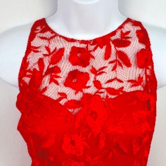 DB Studio Red Floral Lace Dress - Picture 3 of 8